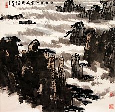 张建中国画作品,尺寸为68*69